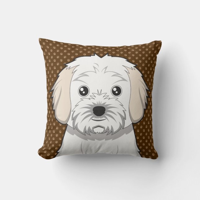 Cavachon HundeCartoon-Tatzen Kissen (Vorderseite)