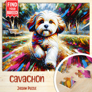 Cavachon-Hundeporträt Acryl-Kunst Druck Hunde-Lieb