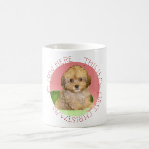 Cavachon Welpe erstes Weihnachten Kaffeetasse