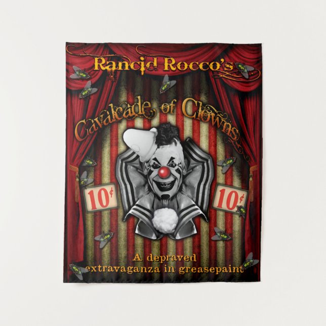 Cavalcade der Clowns Sideshow-Banner Wandteppich (Vorderseite)