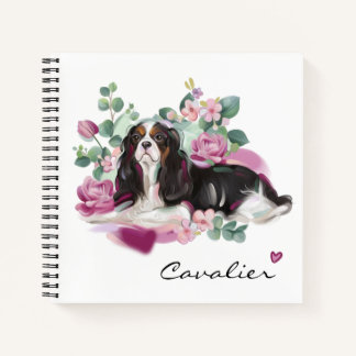 Cavalier Art Design Note Book | Rosa Blumen Notizbuch