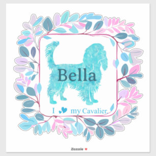 Cavalier Aufkleber – Personalisiertes Pastellblau-