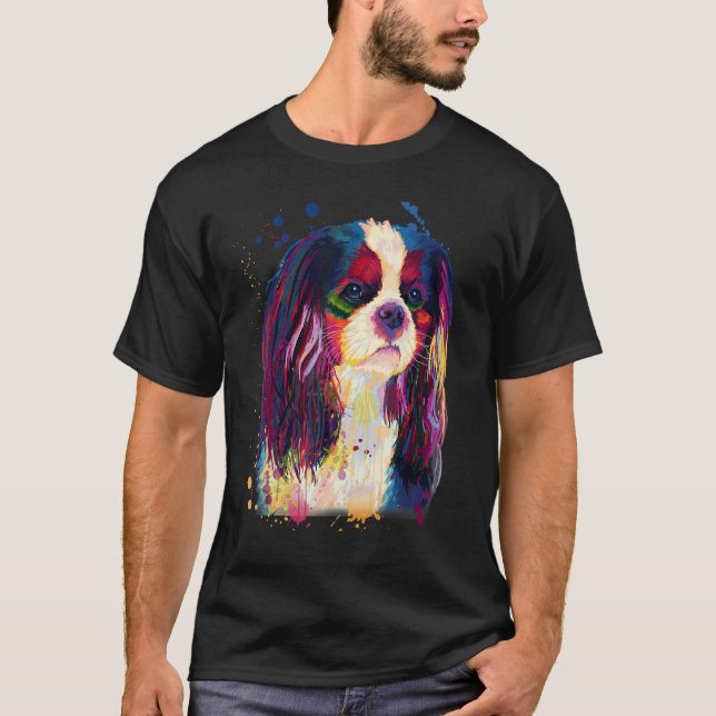 Cavalier Beautiful Look Splash Painting T-Shirt (Vorderseite)