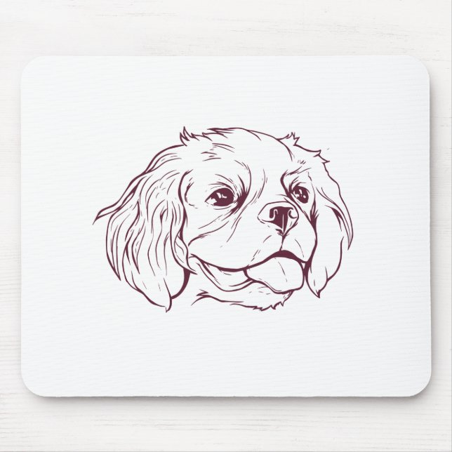 Cavalier Dog Face Mousepad (Vorne)