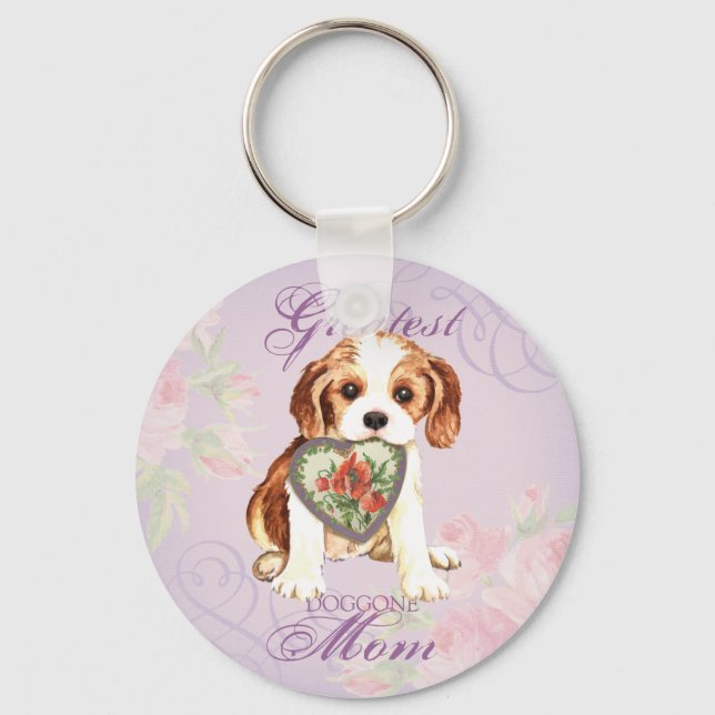 Cavalier Heart Mama Schlüsselanhänger (Vorderseite)