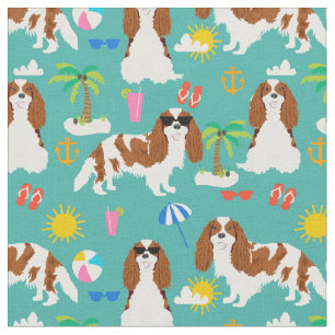 cavalier kc spaniel dog sommer tropical stoff