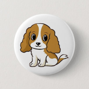 Cavalier KCS Blenheim Cartoon Button