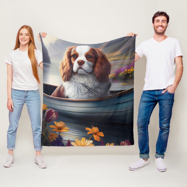 Cavalier King auf einem Paddel: Ein Landschaftlich Fleecedecke (Beispiel)
