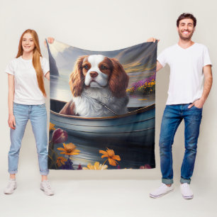 Cavalier King auf einem Paddel: Ein Landschaftlich Fleecedecke