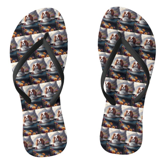 Cavalier King auf einem Paddel: Ein Landschaftlich Flip Flops (Fußbett)