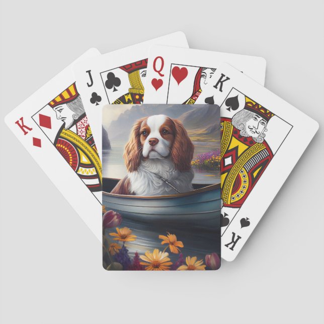Cavalier King auf einem Paddel: Ein Landschaftlich Spielkarten (Rückseite)