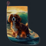 Cavalier King Beach Surfmalerei Kleiner Weihnachtsstrumpf<br><div class="desc">Tauchen Sie ein in die spielerische Welt des Kaninchen-Abenteuers mit diesem faszinierenden Bild. Ein gepflegter Hund geht zu den Wellen und reitet geschickt auf einem sonnengeküssten Strand. Das lebendige Kunstwerk vereint wunderbar das Wesentliche der Erregung am Strand, während der Hund furchtlos auf den Wellen reitet und den Geist von Spaß...</div>