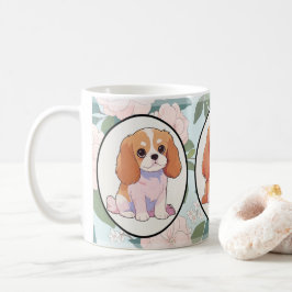 Cavalier King Charles Blume Hintergrund Kaffeetasse