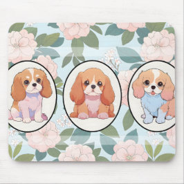 Cavalier King Charles Blume Hintergrund Mousepad