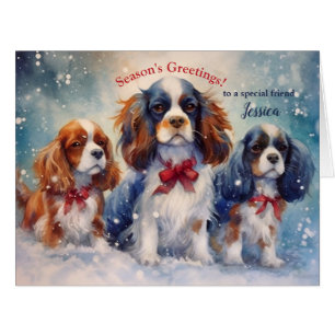 Cavalier King Charles Christmas Love Card