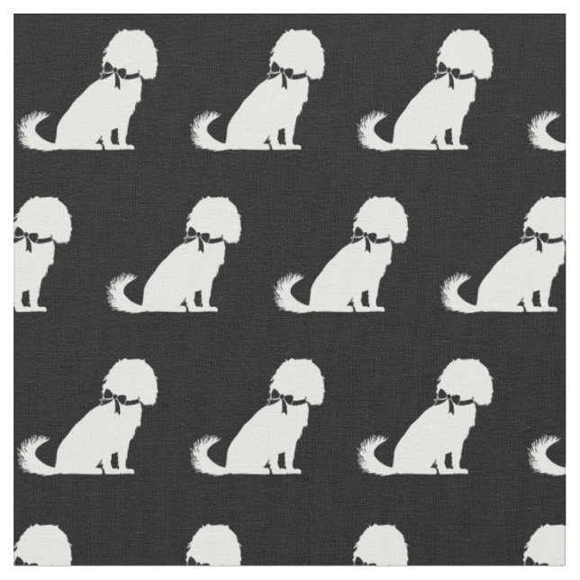 Cavalier King Charles Dog Silhouette Pet Stoff (Nahaufnahme)