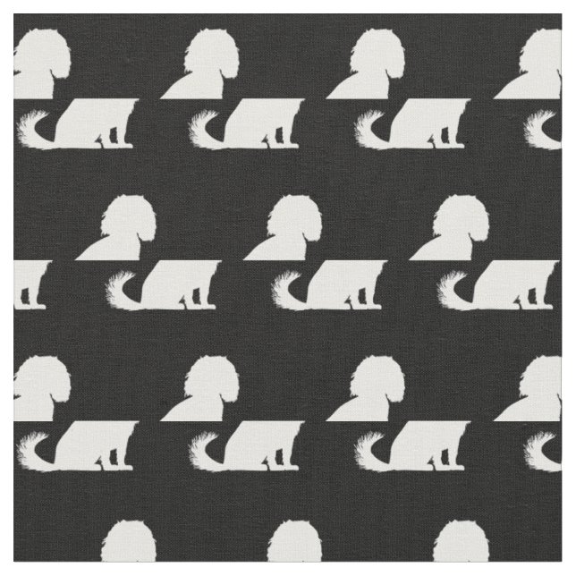 Cavalier King Charles Dog Silhouette Pet Stoff (Nahaufnahme)