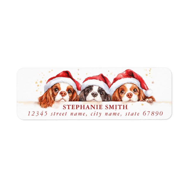 Cavalier King Charles Étiquettes de adresse espagn (Devant)