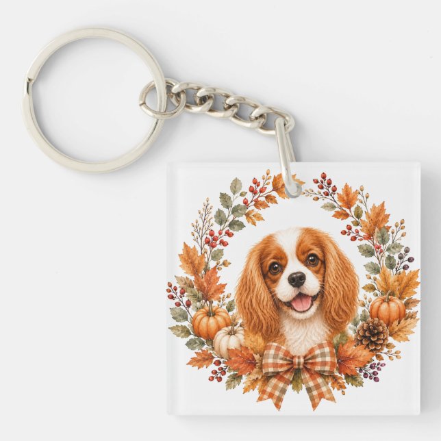 Cavalier King Charles Herbst Schlüsselanhänger (Vorderseite)