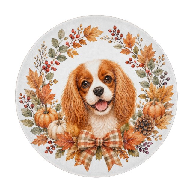 Cavalier King Charles Herbst Schneidebrett (Vorderseite)