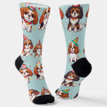 Cavalier King Charles Pastel Birthday Pattern