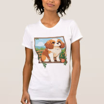 Cavalier King Charles Pastel mit Blume