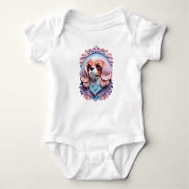 Cavalier King Charles Pastel Papier Schneiden Kuns Baby Strampler