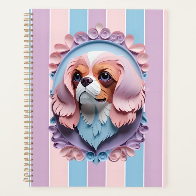 Cavalier King Charles Pastel Papier Schneiden Kuns Planer (Vorderseite)