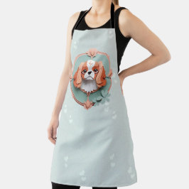 Cavalier King Charles Pastel Papier Schneiden Kuns Schürze