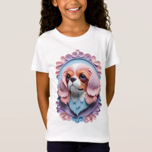 Cavalier King Charles Pastel Papier Schneiden Kuns T-Shirt