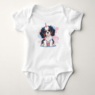 Cavalier King Charles Pastel Unicorn Baby Strampler