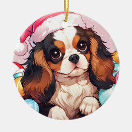 Cavalier King Charles Pastellhut Keramik Ornament