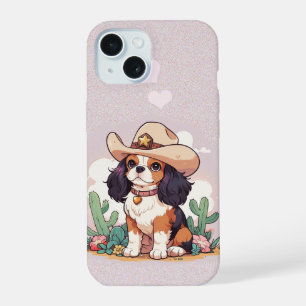 Cavalier King Charles rose pastel cowboy