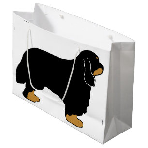 Cavalier King Charles schwarz und tan silo Große Geschenktüte