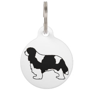 Cavalier King Charles Schwarz-Weiß-Silo Haustiermarke