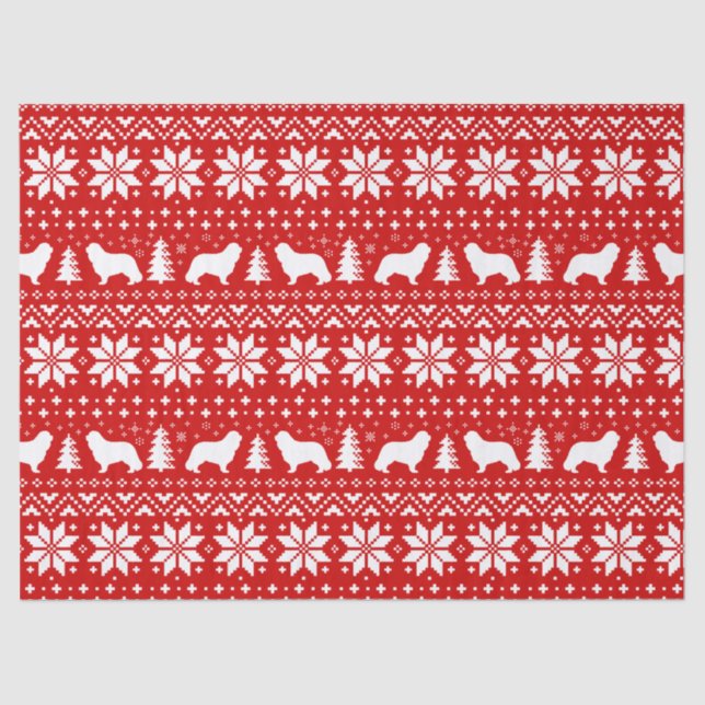 Cavalier King Charles Silhouetten Weihnachten Seidenpapier (Vorderseite)