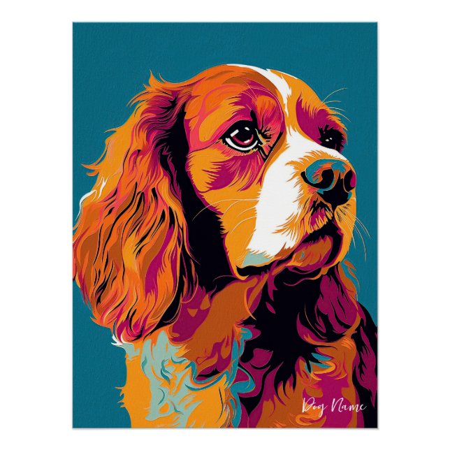 Cavalier King Charles Spaniel 001 - Bruno Pokopen Poster (Vorderseite)