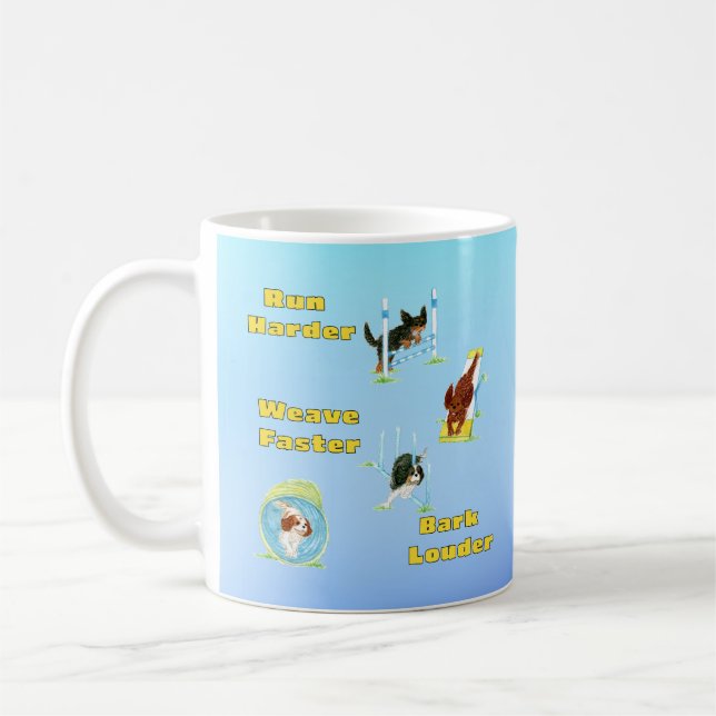 Cavalier King Charles Spaniel Agility Spaß Kaffeetasse (Links)