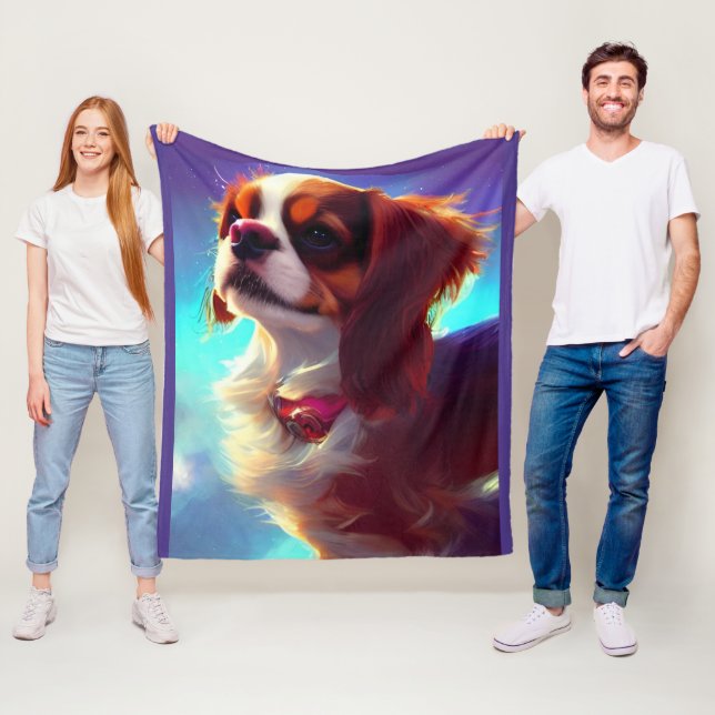 cavalier king charles spaniel AI4 Fleecedecke (Beispiel)