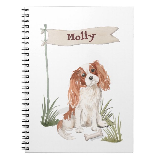 Cavalier King Charles Spaniel Anpassbarer Name Notizblock (Vorderseite)