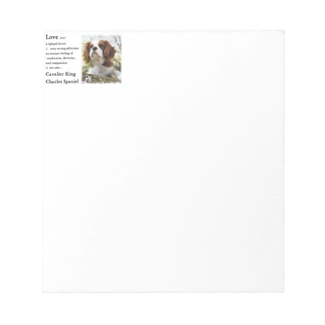 Cavalier King Charles Spaniel Art Liebe is Notizblock (Vorderseite)