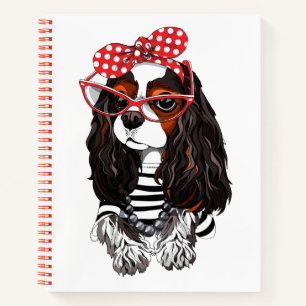 Cavalier King Charles Spaniel aus Paris mit Liebe Notizbuch