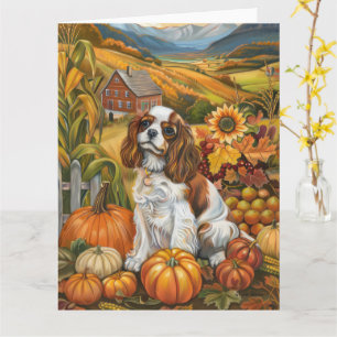 Cavalier King Charles Spaniel Autumn Erntedank Karte