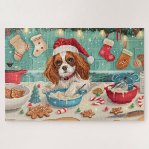 Cavalier King Charles Spaniel beim Weihnachtsbacke