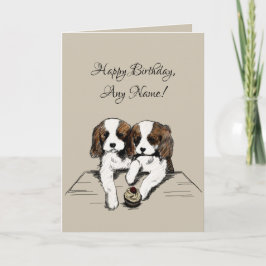 Cavalier King Charles Spaniel Birthday Card Karte