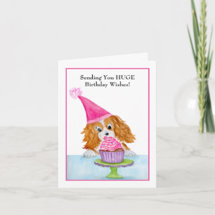 Cavalier King Charles Spaniel Birthday Wishings Karte