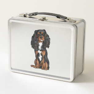Cavalier King Charles Spaniel - Black and Tan Metall Brotdose