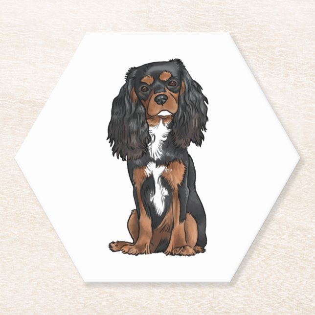 Cavalier King Charles Spaniel - Black and Tan Untersetzer (Vorderseite)