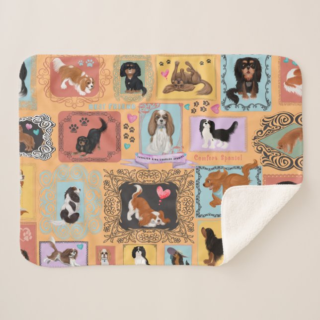 Cavalier King Charles Spaniel Blanket Sherpadecke (Vorderseite (Horizontal))