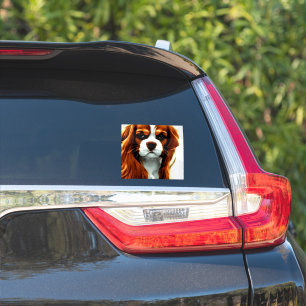 cavalier king charles spaniel blenheim anime aufkleber